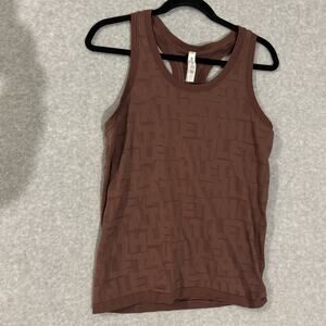 Athleta Tank Top Womens L Large Sable Momentum Logo Scoop Neck Racerback Workout